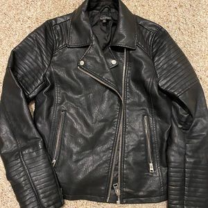 Topshop Faux Leather Jacket, Size 6